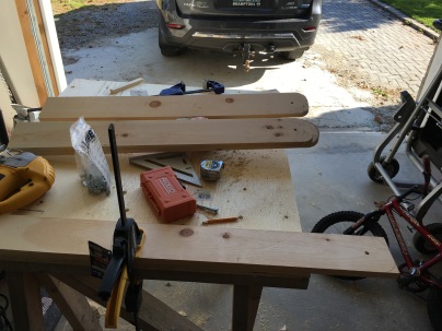 cutting legs, holes were made with a drill press