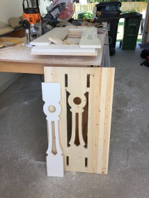 Here is my jig for the flat sawn balusters made out of PVC